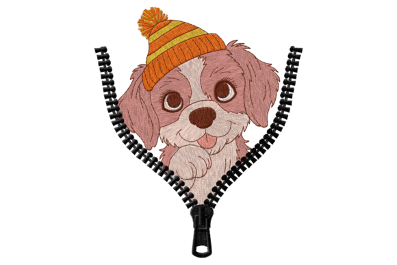 Cute Puppy Zipper Embroidery Design Review