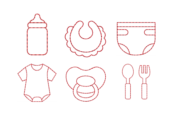 Review: 6 Mini Baby Icons Outline Embroidery Set