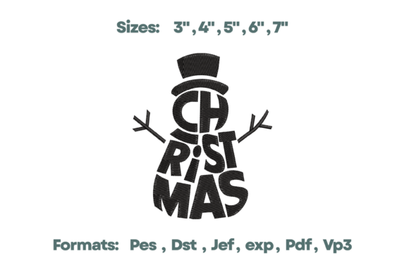 Review: Christmas Word Snowman Embroidery Design