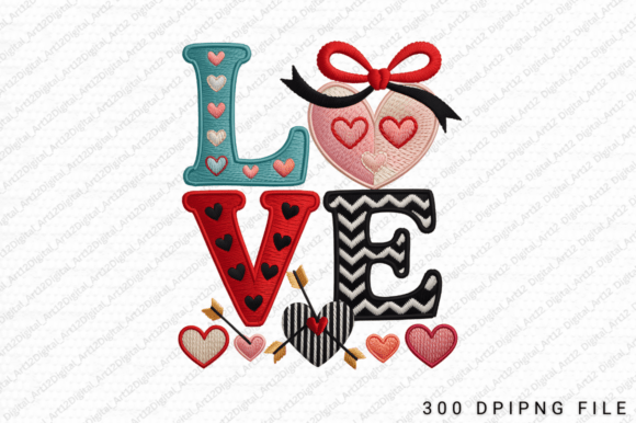 Reviewing Embroidery Love PNG Sublimation Design