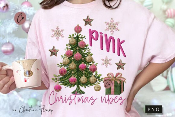 Reviewing Faux Embroidery Pink Christmas Vibes PNG