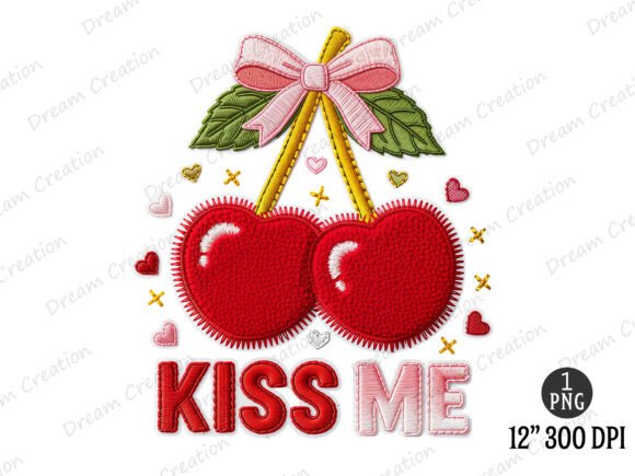 Reviewing Kiss Me Cherry Embroidery PNG for Merch