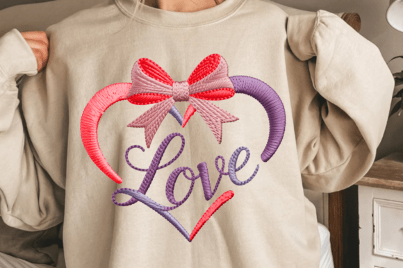 Reviewing Love Embroidery File for Valentine Apparel