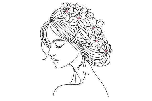 Reviewing the Floral Woman Line Art Embroidery Design