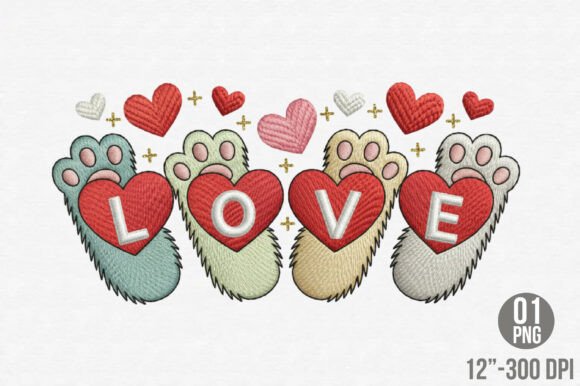 Reviewing the Love Dog Paw Embroidery Design