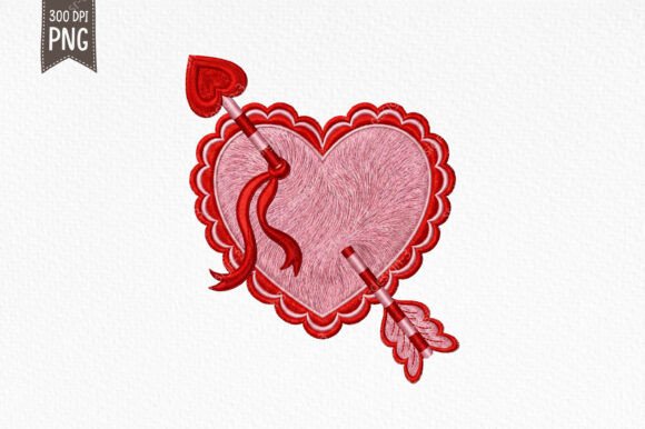Reviewing Valentine Embroidery Heart Arrow PNG for Projects